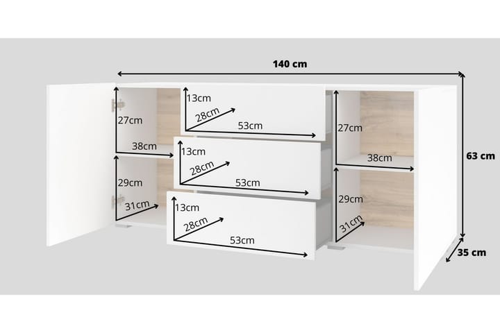 Säilytysarkku Speno 140 cm - Valkoinen - Säilytys - Säilytyskalusteet - Säilytysarkku