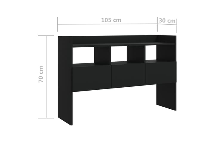 Senkki musta 105x30x70 cm lastulevy - Musta - Säilytys - Säilytyskalusteet - Senkki