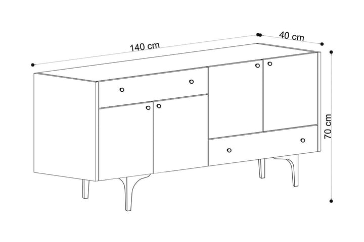 Senkki 40x140 cm - Luonnonväri - Säilytys - Säilytyskalusteet - Senkki