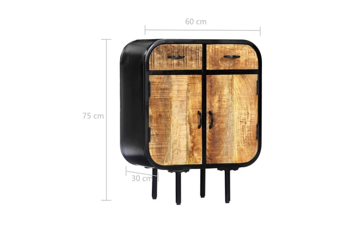 Senkki 60x30x75 cm mangopuu ja rauta - Ruskea - Säilytys - S�äilytyskalusteet - Senkki