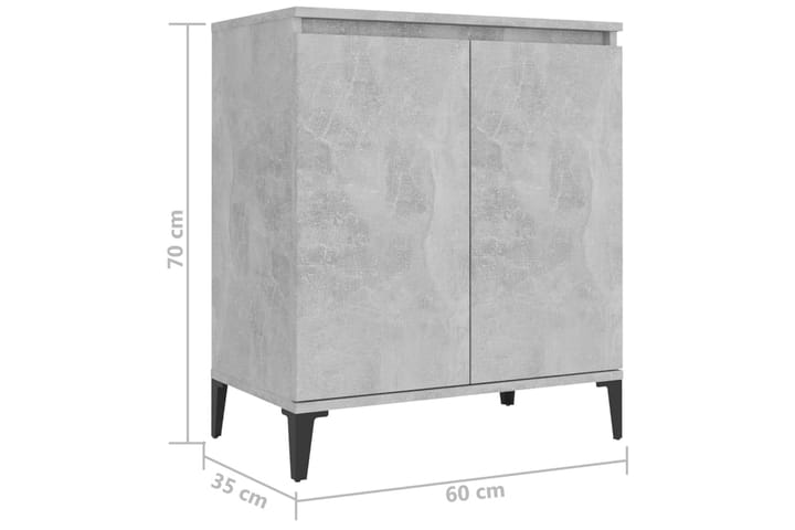 Senkki betoninharmaa 60x35x70 cm lastulevy - Säilytys - Säilytyskalusteet - Senkki