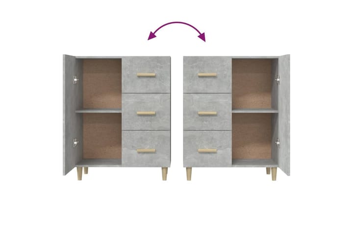 Senkki betoninharmaa 69,5x34x90 cm tekninen puu - Harmaa - Säilytys - Säilytyskalusteet - Senkki