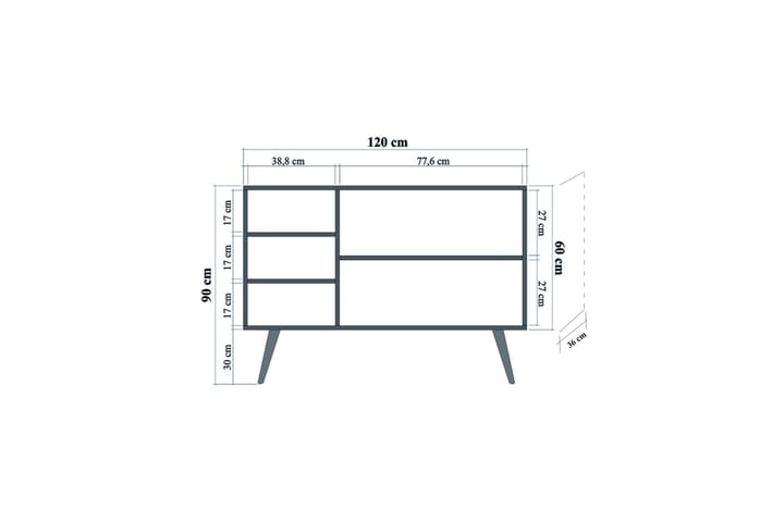 Senkki Gillberga 120 cm - Ruskea - Senkki