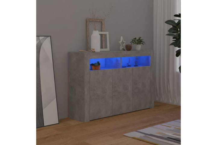 Senkki LED-valoilla betoninharmaa 115,5x30x75 cm - Säilytys - Säilytyskalusteet - Senkki