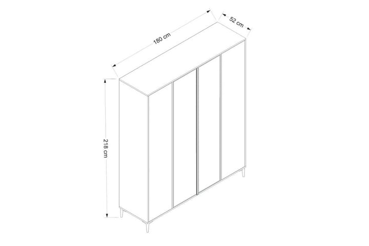 Elevate Vaatekaappi 180x218 cm - Valkoinen - Säilytys - Vaatesäilytys - Vaatekaappi