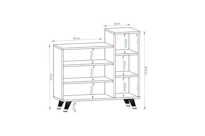 Asimo kenkähylly kaappi 90x90,6 cm ruskea/valkoinen - Hanah Home - Säilytys - Vaatesäilytys - Vaatekaappi - Vaatekaapin hyllyjärjestelmät - Kenkäteline vaatekaappiin