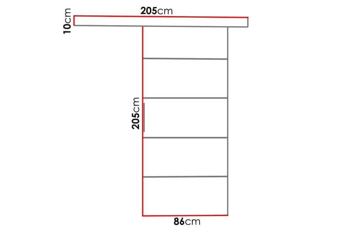 Liukuovi Nemanja 86x205 cm - Valkoinen - Säilytys - Vaatesäilytys - Vaatekaappi - Vaatekaapin ovi - Vaatekaapin liukuovi