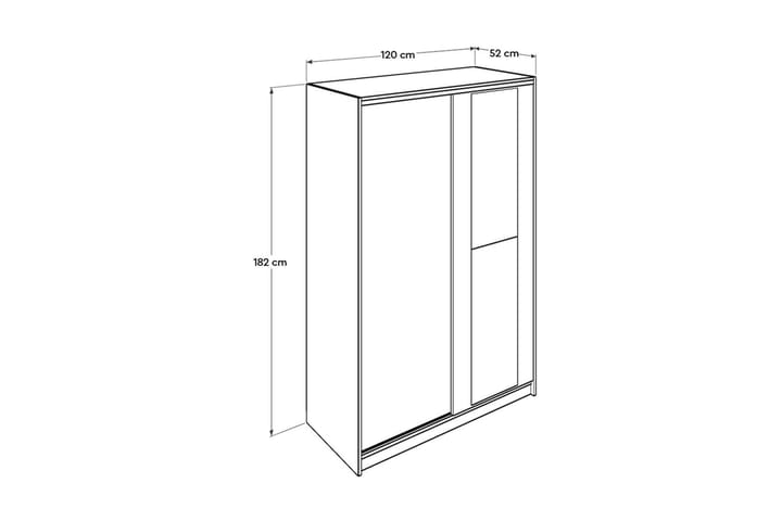Vaatekaappi 120x182 cm - Luonnonväri - Säilytys - Vaatesäilytys - Vaatekaappi