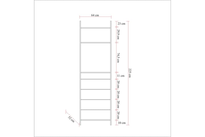 Vaatekaappi Anera 52x64 cm 4 Kaappia 1 Ovi - Luonnonväri - Säilytys - Vaatesäilytys - Vaatekaappi