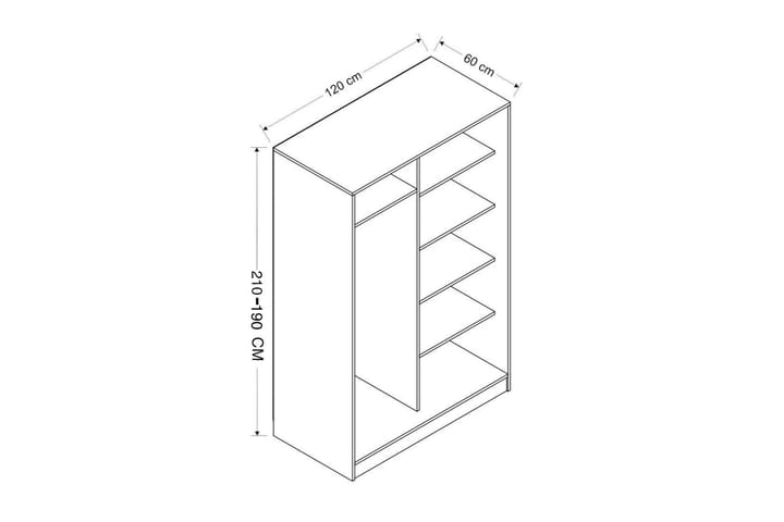 Vaatekaappi Cambrian 120 cm - Antrasiitti - Säilytys - Vaatesäilytys - Vaatekaappi