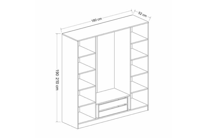 Vaatekaappi Cambrian 180 cm - Pähkinä/Valkoinen - Säilytys - Vaatesäilytys - Vaatekaappi