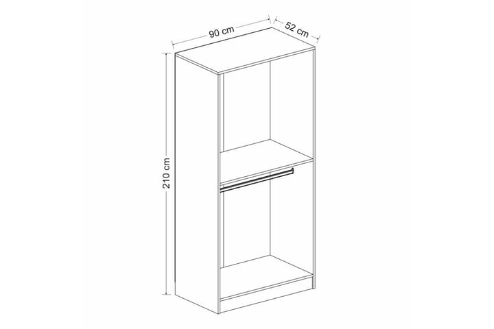 Vaatekaappi Cambrian 90 cm - Antrasiitti - Säilytys - Vaatesäilytys - Vaatekaappi