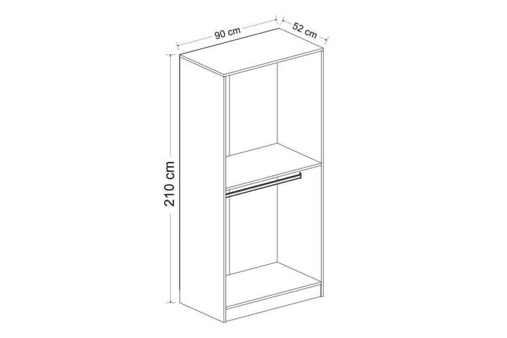 Vaatekaappi Cambrian 90 cm - Ruskea - Säilytys - Vaatesäilytys - Vaatekaappi