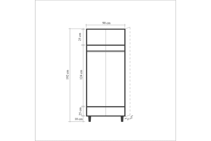 Vaatekaappi Gillberga 90 cm - Ruskea - Säilytys - Vaatesäilytys - Vaatekaappi