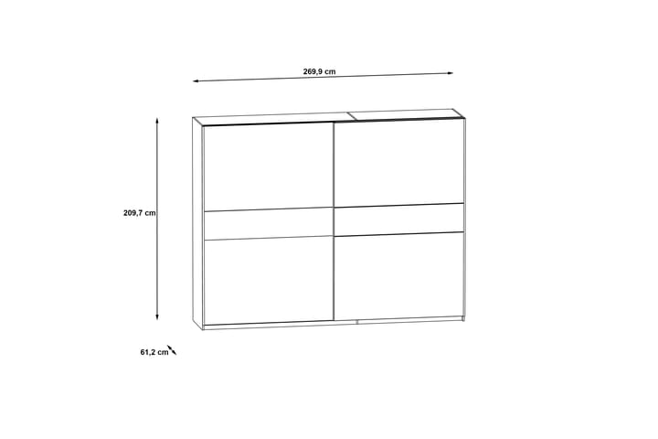 Vaatekaappi Grassle 62x270 cm 3 hyllytasoa - Luonnonväri/Valkoinen - Säilytys - Vaatesäilytys - Vaatekaappi