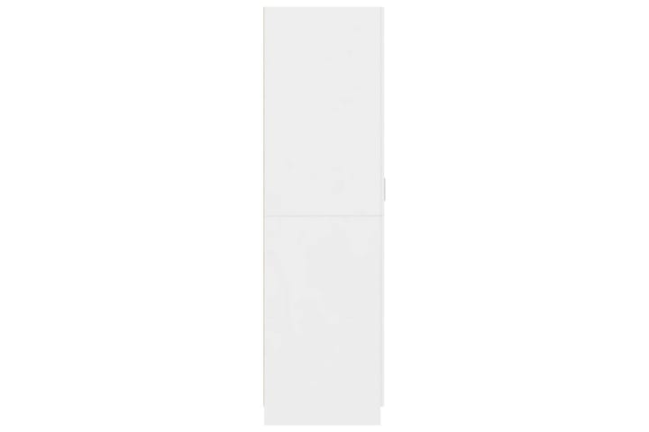 Vaatekaappi korkeakiilto valkoinen 80x52x180 cm lastulevy - Valkoinen - Vaatekaappi