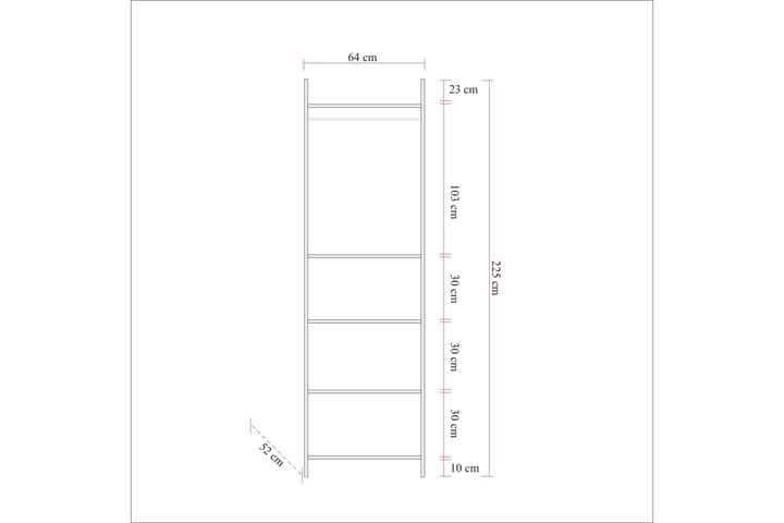 Vaatekaappi Rok 52x64 cm peilillä 4 kaappia - Luonnonväri - Säilytys - Vaatesäilytys - Vaatekaappi