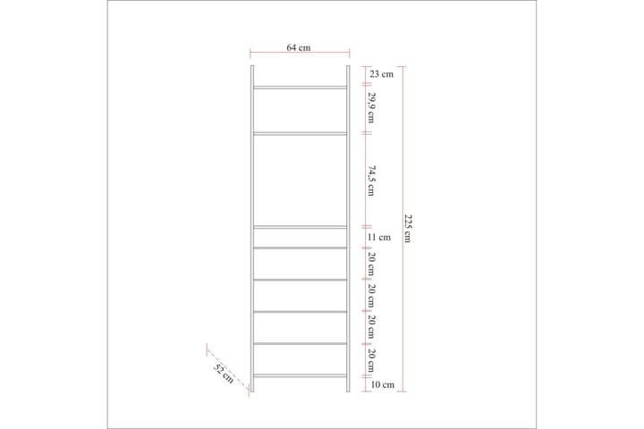 Vaatekaappi Rok 52x64 cm peilillä 4 kaappia - Luonnonväri - Säilytys - Vaatesäilytys - Vaatekaappi