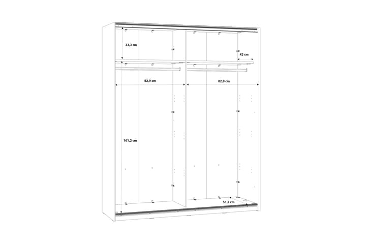 Vaatekaappi Sapes 62x171 cm - Ruskea/Harmaa - Säilytys - Vaatesäilytys - Vaatekaappi