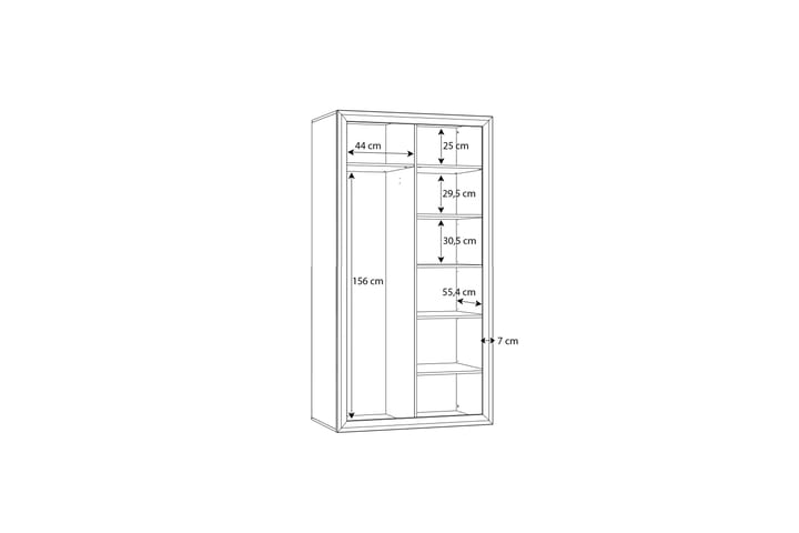 Vaatekaappi Smolyan 61x103 cm - Ruskea/Valkoinen - Säilytys - Vaatesäilytys - Vaatekaappi