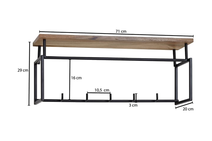 Vaatekoukku Mexus 71 cm - Ruskea - Säilytys - Vaatesäilytys - Vaatenaulakko