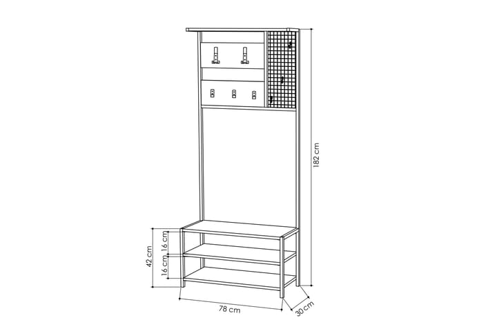 Vaatesäilytin Lindome 78 cm - Harmaa/Musta - Säilytys - Vaatesäilytys - Vaatenaulakko