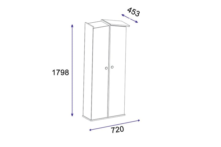 Valerin Vaatekaappi 72x179,8 cm - Ruskea/Antrasiitti - Säilytys - Vaatesäilytys - Vaatekaappi