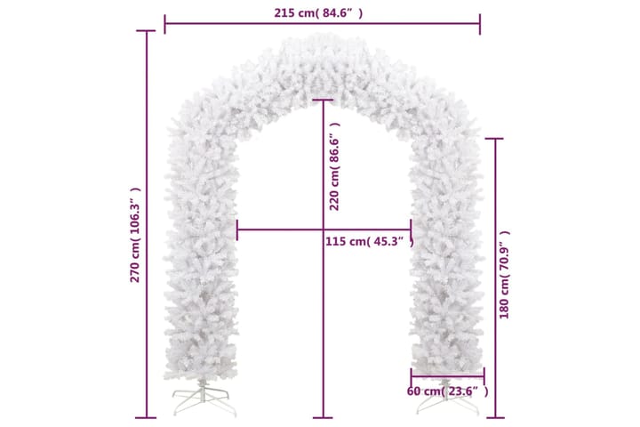 beBasic Joulukaari valkoinen 270 cm - Tekokuusi