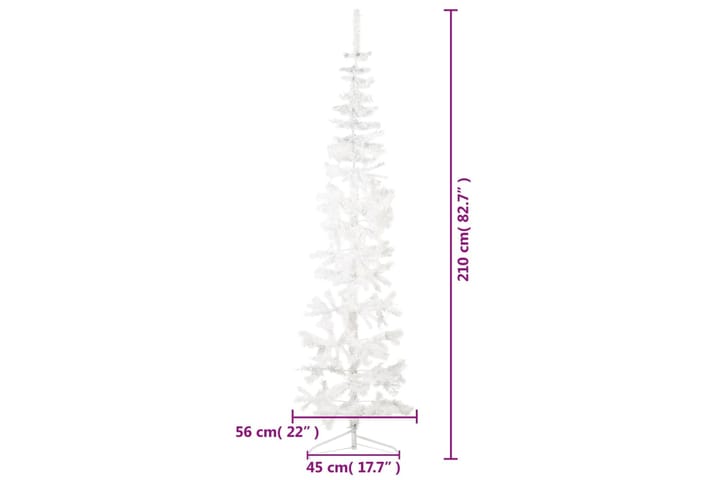 beBasic Kapea puolikas tekojoulukuusi jalustalla valkoinen 210 cm - Sisustustuotteet - Joulukoristeet & juhlakoristeet - Joulukoristeet - Tekokuusi