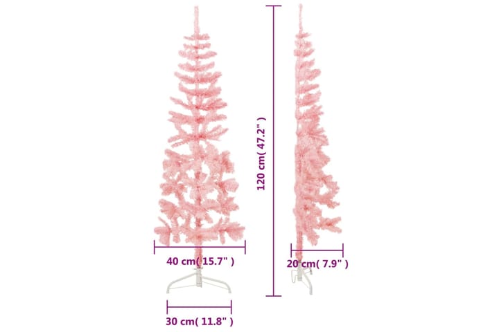 beBasic Kapea puolikas tekojoulukuusi jalustalla pinkki 120 cm - Sisustustuotteet - Joulukoristeet & juhlakoristeet - Joulukoristeet - Tekokuusi