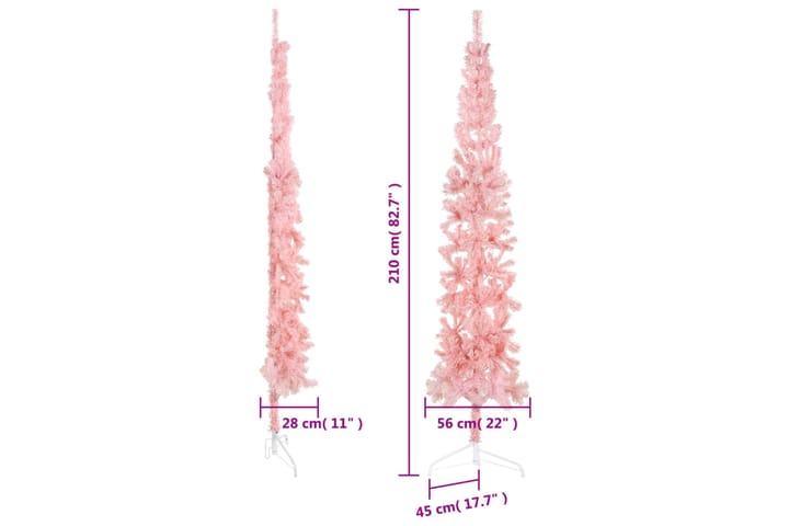 beBasic Kapea puolikas tekojoulukuusi jalustalla pinkki 210 cm - Sisustustuotteet - Joulukoristeet & juhlakoristeet - Joulukoristeet - Tekokuusi