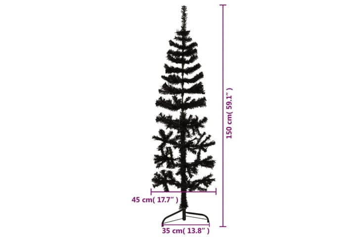 beBasic Kapea puolikas tekojoulukuusi jalustalla musta 150 cm - Sisustustuotteet - Joulukoristeet & juhlakoristeet - Joulukoristeet - Tekokuusi