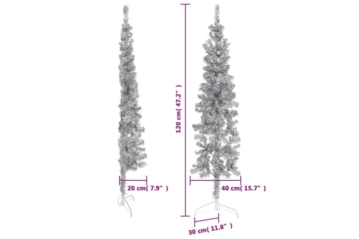 beBasic Kapea puolikas tekojoulukuusi jalustalla hopea 120 cm - Sisustustuotteet - Joulukoristeet & juhlakoristeet - Joulukoristeet - Tekokuusi