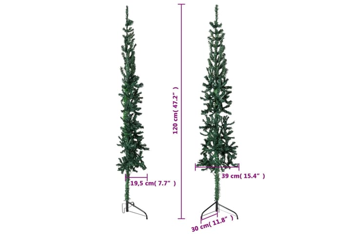 beBasic Kapea puolikas tekojoulukuusi jalustalla vihreä 120 cm - Sisustustuotteet - Joulukoristeet & juhlakoristeet - Joulukoristeet - Tekokuusi