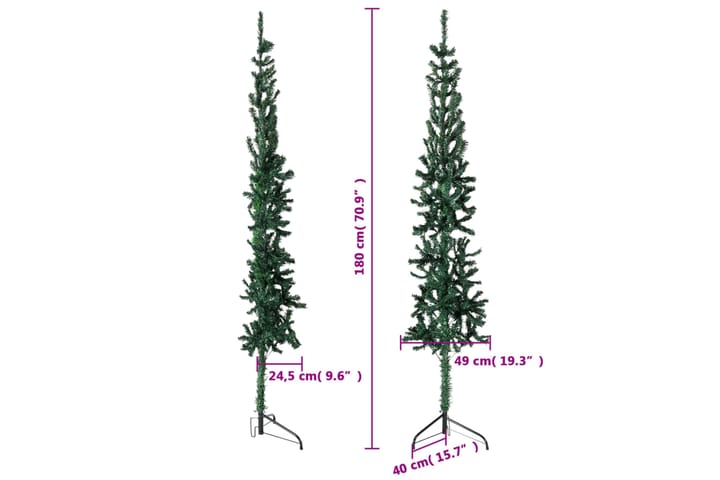 beBasic Kapea puolikas tekojoulukuusi jalustalla vihreä 180 cm - Sisustustuotteet - Joulukoristeet & juhlakoristeet - Joulukoristeet - Tekokuusi