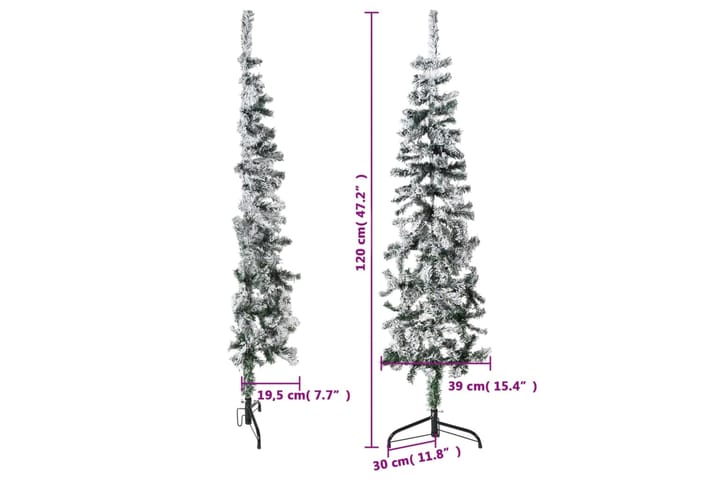 beBasic Kapea puolikas tekojoulukuusi lumihuurteella 120 cm - Sisustustuotteet - Joulukoristeet & juhlakoristeet - Joulukoristeet - Tekokuusi