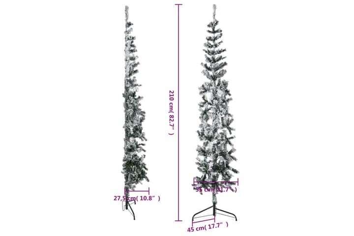 beBasic Kapea puolikas tekojoulukuusi lumihuurteella 210 cm - Tekokuusi