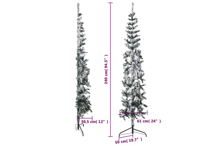 beBasic Kapea puolikas tekojoulukuusi lumihuurteella 240 cm - Sisustustuotteet - Joulukoristeet & juhlakoristeet - Joulukoristeet - Tekokuusi