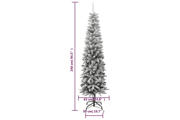 beBasic Tekojoulukuusi lumihuurteella 240 cm PVC ja PE - Tekokuusi