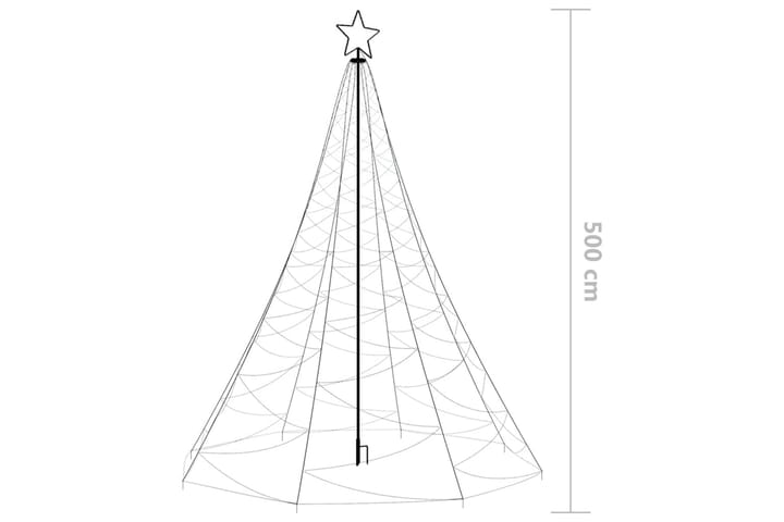 Joulukuusi metallitolpalla 1400 LED-valolla sininen 5 m - Sisustustuotteet - Joulukoristeet & juhlakoristeet - Joulukoristeet - Tekokuusi