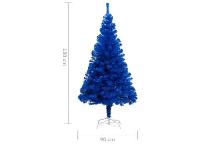 Tekojoulukuusen puolikas LED-valo ja pallot sininen 180 cm - Sisustustuotteet - Joulukoristeet & juhlakoristeet - Joulukoristeet - Tekokuusi