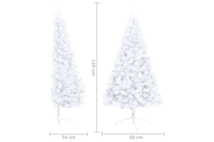 Tekojoulukuusen puolikas jalustalla valkoinen 120 cm PVC - Sisustustuotteet - Joulukoristeet & juhlakoristeet - Joulukoristeet - Tekokuusi