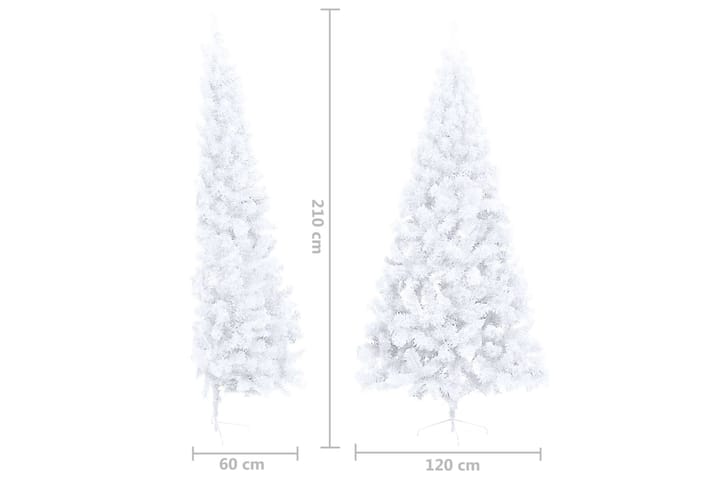 Tekojoulukuusen puolikas jalustalla valkoinen 210 cm PVC - Sisustustuotteet - Joulukoristeet & juhlakoristeet - Joulukoristeet - Tekokuusi