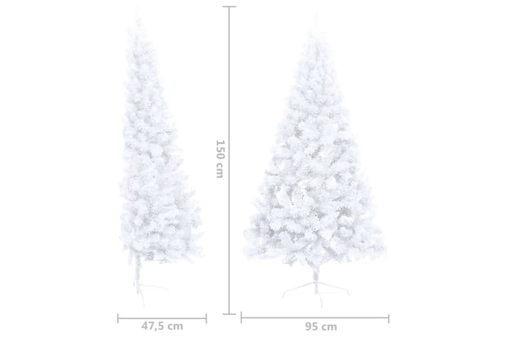 Tekojoulukuusen puolikas jalustalla valkoinen 150 cm PVC - Sisustustuotteet - Joulukoristeet & juhlakoristeet - Joulukoristeet - Tekokuusi