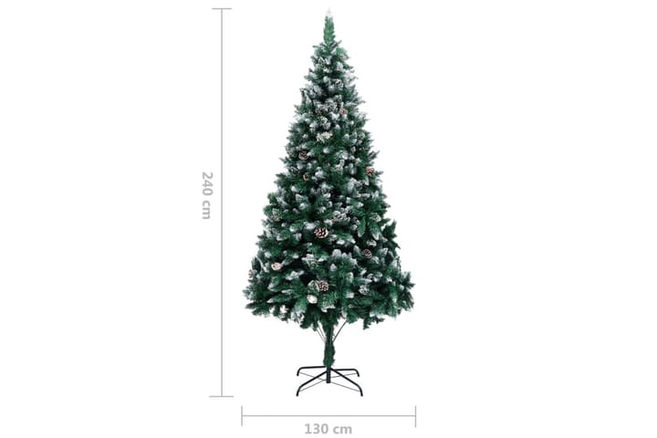 Tekojoulukuusi kävyillä ja valkoisella lumella 240 cm - Sisustustuotteet - Joulukoristeet & juhlakoristeet - Joulukoristeet - Tekokuusi