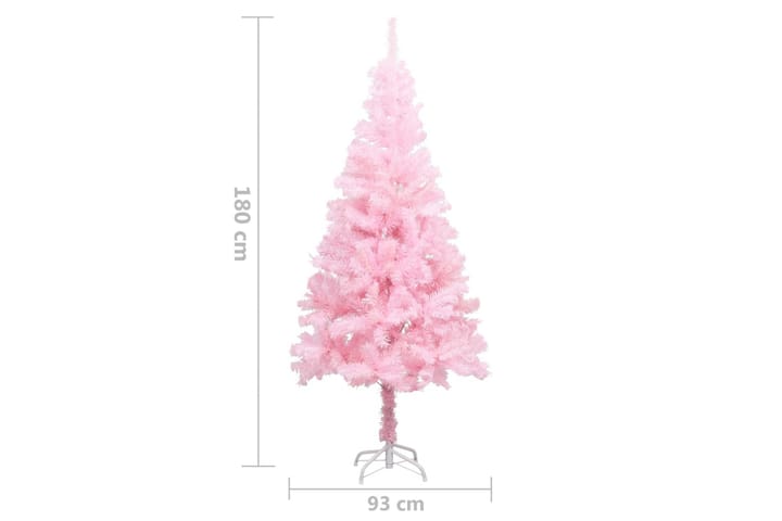 Tekojoulukuusi LED-valoilla ja palloilla pinkki 180 cm PVC - Sisustustuotteet - Joulukoristeet & juhlakoristeet - Joulukoristeet - Tekokuusi