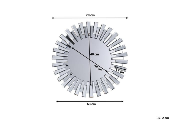 Peili Cholet 70 cm - Hopea - Sisustustuotteet - Peili