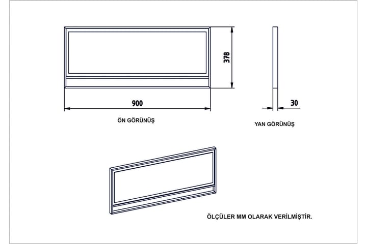 Peili Chrostopher 90 cm - Kulta/Valkoinen - Sisustustuotteet - Peili