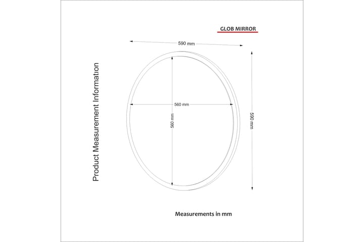 Peili Coner 59 cm - Pähkinä - Sisustustuotteet - Peili