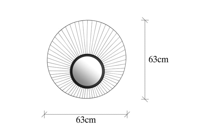 Peili Daisy 63 cm - Musta - Sisustustuotteet - Peili